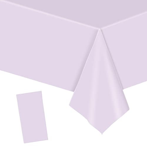 137x274cm Baby Purple Plastic Table Cloth Table Cover, Light Purple Party Table Cloths Tablecover Table Decoration,Tablecloth Party for Kids Adults Girls Birthday Picnic,Dining,Wedding,Baby Shower
