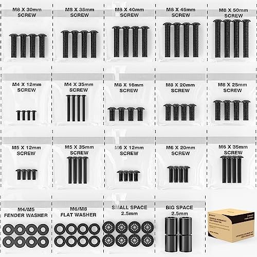 Universal TV Installation Hardware Kit Includes M4 M5 M6 M8 TV Sets Screws and Spacers for Most TVs Up to 80 HTA001-2