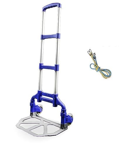 Transportwagen Klappbar, Zusammenklappbarer Handwagen aus Aluminium, tragbarer zusammenklappbarer Handwagen mit einer Kapazität von 155 Pfund, Handwagen und Transportwagen, ideal for den Einsatz zu Ha