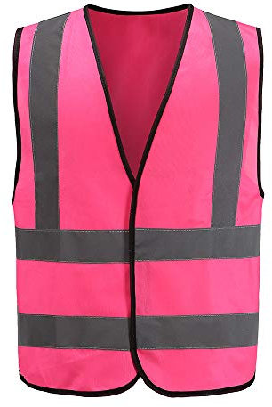 AYKRM Gilet De Signalisation Rose Xxl Gilet Haute Visibilité Gilet De SéCurité Homme Unisexe