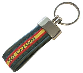 Llavero Bandera de España, Llavero Hombre Mujer Bandera España. Llavero Coche Moto (Soy Cazador)