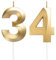 Geburtstagskerzen Zahlen 34/43, Gold Geburtstag Kerzen, Zahlenförmige Kerze, 3D Tortendeko, kuchen Dekoration für Geburtstag Party, Hochzeiten, Firmenfeiern, Jubiläen, Birthday Candle Nummer 34/43