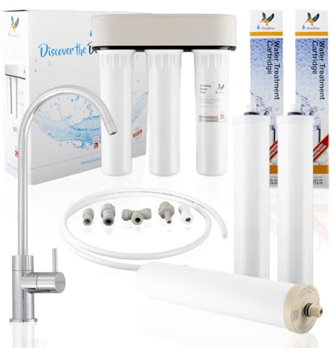 Doulton HIP Trio System Bundle + Pillar Tap, Installation Kit | Included: Doulton HIP Trio, Limescale + Fluoride Reduction + Biotect Ultra Ceramic Filters, Pillar Tap & Installation Kit