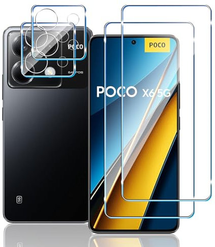 Mayfun Protector de Pantalla para Xiaomi POCO X6 5G Protector, [2+2 Piezas] Cristal Templado y Protector de Lente de Cámara, 9H Dureza, Antiarañazos Vidrio Templado Film Protection