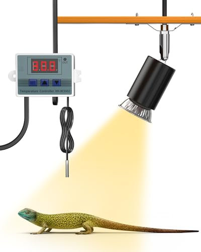 BrightArk Reptile Heat Lamp Holder, Ceramic Heat Lamp Holder with Thermometers, E27 Reptile Heat Lamp, Heat Lamp for Tortoise, Chicks, Puppies, AC220-240V(No Bulb)