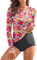 WOWENY Damen Schwimmshirt Langarm 1/4 Zip badeshirt Rashguard Sonnenschutz Swimsuits Bademode surf Shirt Strand Swimming Vest,FB,L