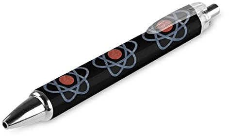 fifbird Atom Science Kugelschreiber, einziehbar, feine Spitze, runder Schaft, schwarz, Stifte für Notizbuch, Schreiben, Büro, Arbeiten, 0,5 mm, 4 Stück