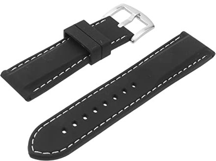 PACKOVE 2 Stück Silikon-uhrenarmband 20 Mm Schwarz Mit Weißer Linie Bequem Und Ölbeständig Für Die Uhr