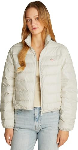 Calvin Klein Damen Pufferjacke Down Shine Glänzend, Elfenbein (Ivory), L