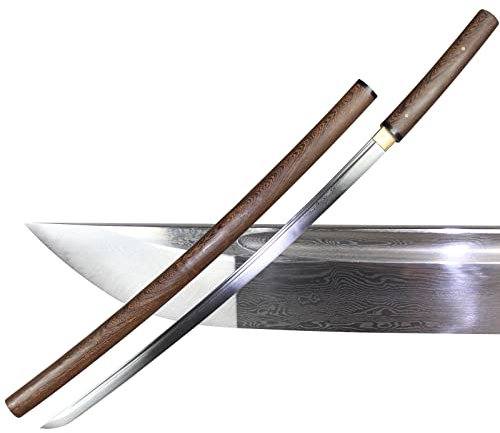 Gemusterter Stahl Katana Schwert Echtes Handgemachtes Samurai Schwert 102cm Scharf