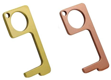 LATRAT Pack of 2 Contactless Door Opener, Multifunctional No-Touch Door Opener, Non-Contact Easy to Carry Key Tool for Outdoor Use, Touchscreen Button, Keeps Hands Clean