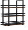 Botellero Pared Metal Negro, Pinturas para Hornear a Alta Temp Botellero de Hierro, Multifuncional de 3 Niveles Botellero Vino Pared Industrial, para Cocina Bar(120x22x120cm)