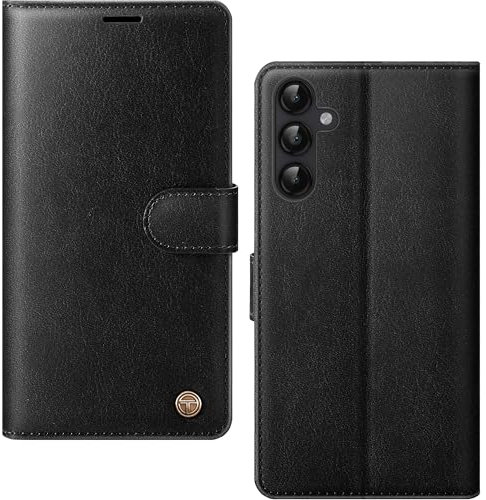 AIMOYU for Samsung Galaxy A14 4G/5G Case, Flip Wallet Leather Phone Case with [4 Card Slots] [Kickstand] [RFID Blocking] Magnetic Protective Shockproof Cover for Samsung A14 Phone Case - Black