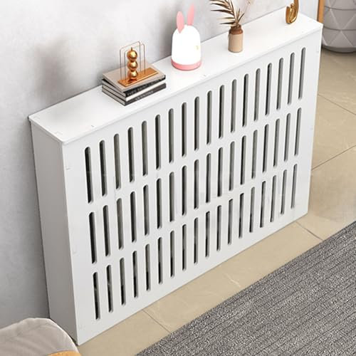 Snaweo Heizkörperabdeckung PVC, Weiße Heizungsverkleidung, Abdeckung Heizkörperverkleidung, Heizkörperschrank Wohnzimmermöbel Dekor, for Heizungsbrandschutz(L80xH80xW20cm)