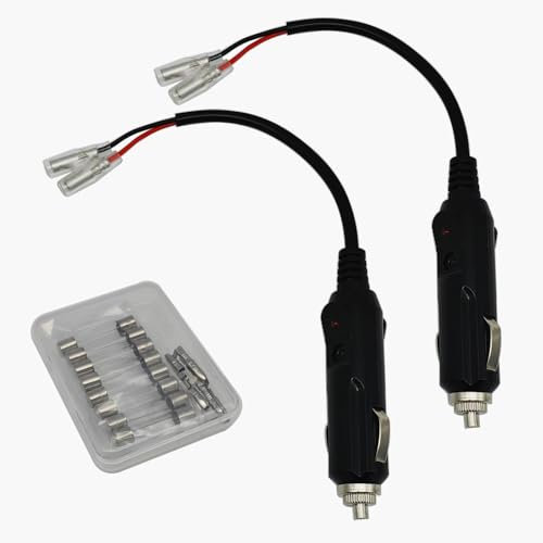 GTIWUNG 2 Stück Zigarettenanzünder Stecker mit Schwarzen Leitungen 24CM 18AWG, KFZ-Zigarettenanzünder Stromversorgung Kordel, 12V Autostecker