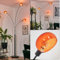 HOFSTEIN Stehleuchte Nikkala, Stehlampe aus Metall in Schwarz/Orange mit Marmorfuß, verstellbare Leuchte im Retro/Vintage-Design, Schalter am Gehäuse, E14, Wohnzimmer, Schlafzimmer, Büro