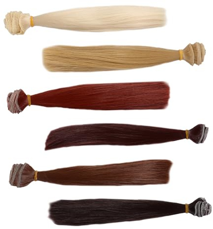 Garneck Hitzebeständige Gerade Haarperücken Für Puppen DIY Puppen Haarperücken Mit 1 Meter Langem Ansatz Und Langem Haar Für Kreative Bastelprojekte
