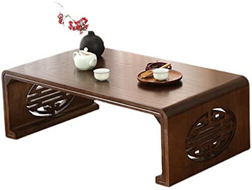 Massivholz Erkerfenstertisch Chinesischer Guoxue-Tisch Einfacher Balkon Niedriger Tisch Kang Tisch Klaviertisch Nussbaum Größe 3: 70/45/30 cm