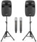 VONYX VPS152A, Aktivlautsprecher Bluetooth, PA Lautsprecher Boxen Aktiv 1000 Watt, Ständer, 2X Kabelloses Mikrofon, PA Anlage Komplettset, 15 Zoll, USB, MP3, DJ Boxen, DJ Set Komplett, Partybox