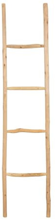 Biscottini Scaletta porta asciugamani bagno 170x4x37 - Scala Decorativa in Legno - Scala portasciugamani in Bambu - Scaletta legno appendi asciugamani - Scaletta portasciugamani da parete in Metallo
