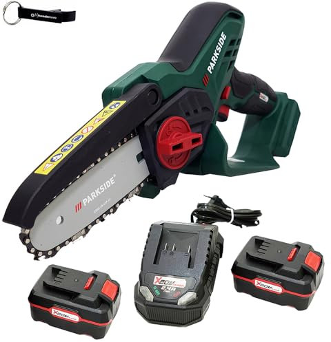 HEADNMORE® Parkside® PAGHS 20 Coupe-bois sans fil 20 V + porte-clés HEADNMORE® (batterie 2 x 4 Ah)