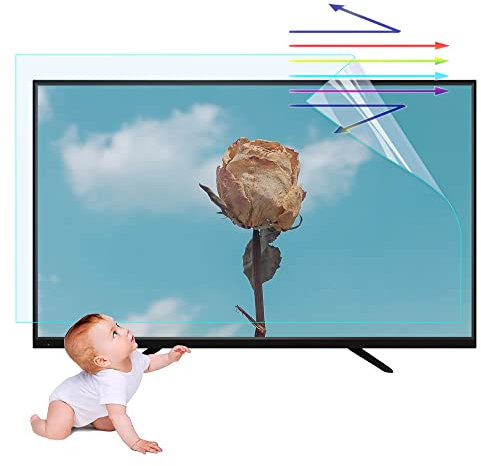 TWALOTPEX Blaulichtdrosselnder Bildschirmschutz 42-75 Zoll Blendschutzfolie, matt, strahlungsgeschützt, blockiert schädliches blaues Licht, for LCD, LED, OLED und QLED 4K HD TV HD(75in 1645x930mm)