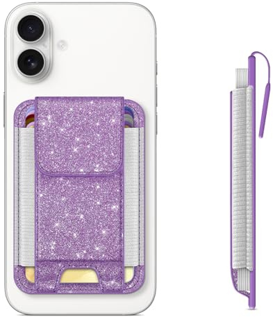 CASEBOT für Magsafe Wallet, Magnetischer Kartenhalter, RFID-Blocker | 6 Karten, schlanker Wallet-Kreditkartenhalter, Herren & Damen Geldbörse für iPhone 17e/17/16/15/14/13/12 Serie, Lila