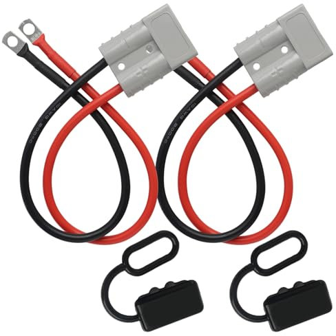 2Pcs Connecteur de Batterie 50 A 600 V 10 AWG avec Joint torique, Batterie Connexion Rapide Prise de Connecteur 2 Broches, Prise de Charge pour Chariot élévateur, pour Climatiseur, Camping-Car