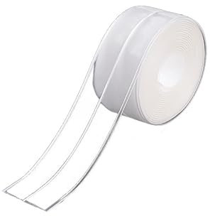 DAVIDJAMESCLARKE 1 nastro sigillante trasparente, autoadesivo, in PVC, impermeabile, con raschietto, impermeabile, antimuffa, per cucina, bagno, toilette, soffitto della parete