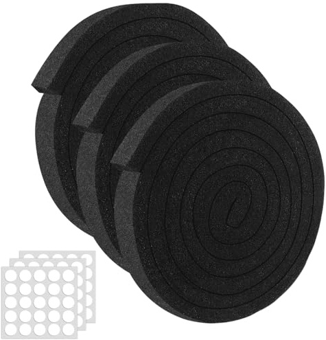 Storystore 3 Stück Dichtungsband, 25mm(B) x 25mm(D) x 2m(L) Schaumstoff Klebeband Mit Klebepunkte Doppelseitig, Moosgummi Selbstklebend für Fenster Türdichtungen Siegel, 6M Gesamt