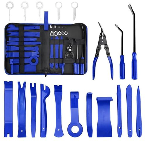 BNOYONERAS Auto Trim Removal Tool Kit, Auto Trim Panel Clip Terminal Pin Removal Tools, 19CS Plastic Trim Removal Tool for Car Radio Door Dashboard Installation