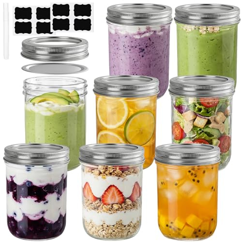 Otauoaea 8 Bocal en Verre avec Couvercle 500ml Mason Jar pour Confiture