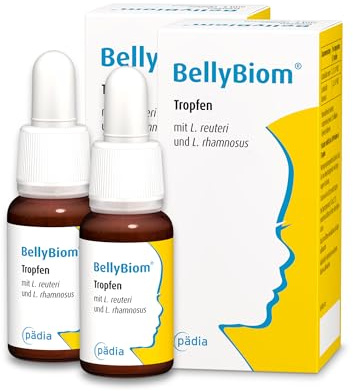 BellyBiom Tropfen 2 x 7,5 ml – Mit den bewährten Milchsäurebakterien Lactobacillus reuteri & Lactobacillus rhamnosus | Zur Unterstützung der Darmflora ab der Geburt