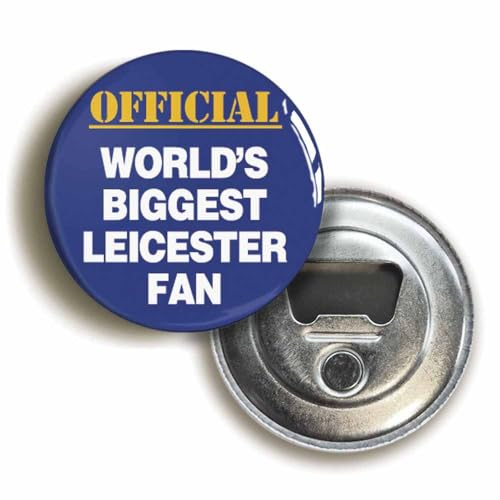 Ozorath World's Biggest Leicester Fan Bottle Opener Fridge Magnet | Circular, 2.3inch / 59mm Diameter, Beer, Ale, Drinks Bar Accessory, Gift Idea, Present, Novelty, Refrigerator Decoration