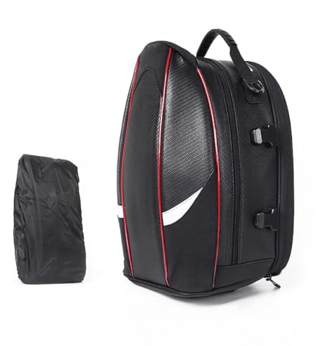 VALKEM Motorrad Hecktasche für Harley Davidson Forty Eight, Universal wasserdichte Gepäcktasche, Robuste Tragbare Motorrad Tasche Tail Bag Zubehör für Touring,A Red