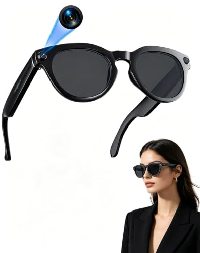 Lufor Smart Glasses with Camera, 1200P HD Video Recording with Object Recognition, Open-Ear Audio, Real-Time Translation & Voice Assistant for Vlogging, Travel & Meetings