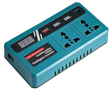 Inversor Potencia Adaptador Inalámbrico Inversor Cargador Multifuncional Enchufe Universal 110V-220V 300W Pin Batería para 18V Convertidor