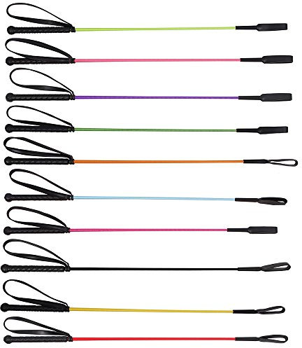 NETPROSHOP Basismodell Reitgerte Springstock mit Gummigriff und Handgelenkschlaufe Farbwahl, Farbe:Lila