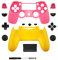 Coque complète avec boutons pour manette sans fil Sony Playstation 4 Dualshock 4 PS4 Slim Pro JMD-040 Rose + Jaune