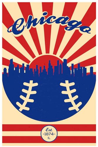 ArtsyCanvas Chicago Cubs Vintage Baseball Poster (30,5 x 45,7 cm)