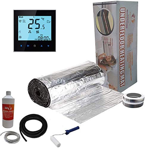 Nassboards Premium Pro Elite - Electric Underfloor Pro Elite Foil Heating kit 150w - 14m² - Black WiFi Thermostat