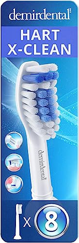 8er demirdental Harte Aufsätze für Philips Sonicare Ersatzbürsten Optimal White Xtra Clean Hart, maximale Reinigung durch diamantförmige Filamente, Weiß, entspricht HX6068X