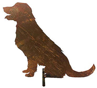 itsisa ® Dekofigur Hund im Rost Design, Labrador Rostfigur für den Garten, Gartendeko, Metalldeko