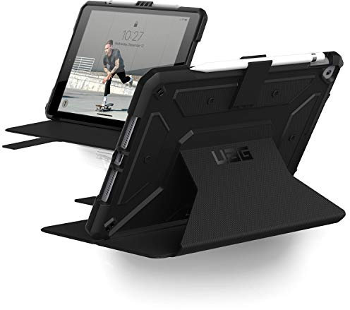 Urban Armor Gear Metropolis Hülle Apple iPad 10,2 (2020 & 2019) Schutzhülle (Wake/Sleep Funktion, Apple Pencil / Logitech Crayon Halter, Standfunktion, Smart Keyboard kompatibel) schwarz
