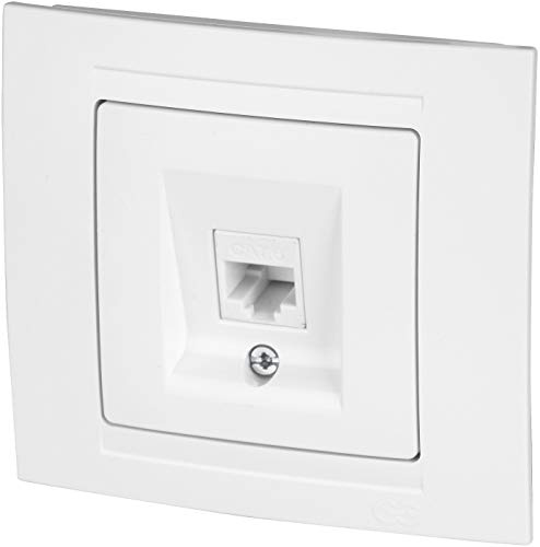Unterputz Netzwerkdose CAT6 1-fach, All-in-One, Serie M1 reinweiß