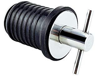 Marine Ablassschraube, Asudaro 1-Zoll Ablassschraube T-Griff Twist-In Boot Ablassstopfen Lenzstopfen Ablassschraube Marine Bootszubehör für Rumpf Livewell Boot Bilge Transom Seawall Baitwell,Silber