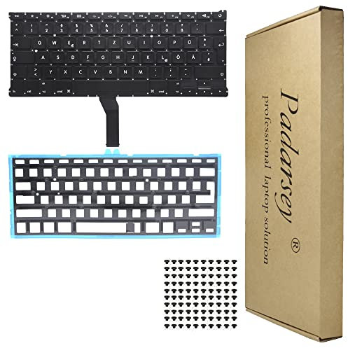 Pardarsey Tastiera di ricambio per computer portatile QWERTZ DE, compatibile con MacBook Air 13 A1369 A1466 Series 2011 2012 2013 2014 2015 con retroilluminazione
