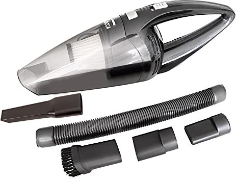 Jocca - Aspirador de Coche 12V Potente con Accesorios | Aspirador de Mano con Cable 3 Metros | 100w | Asa Ergonómica | Filtro HEPA | Limpieza Coche | 5 Accesorios | 0'5 L de Depósito