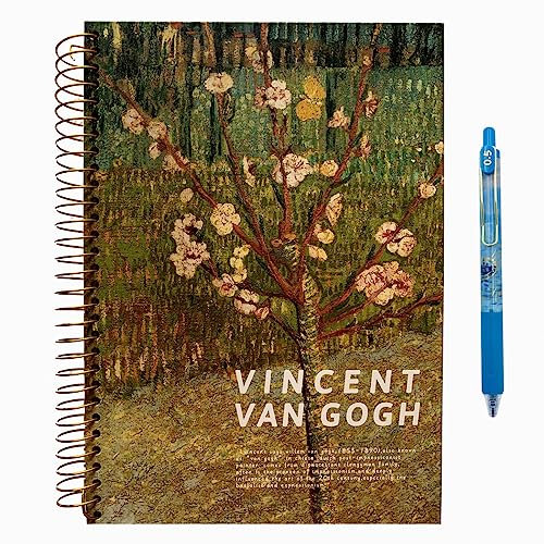 Van Gogh Notizbuch, Hardcover, Spiralbuch, Kunst-Tagebuch, 26,9 x 18,5 cm, 300 Seiten, spiralförmig, breit liniert, Notizbücher für Arbeit, Geschenke, Büro, Schule