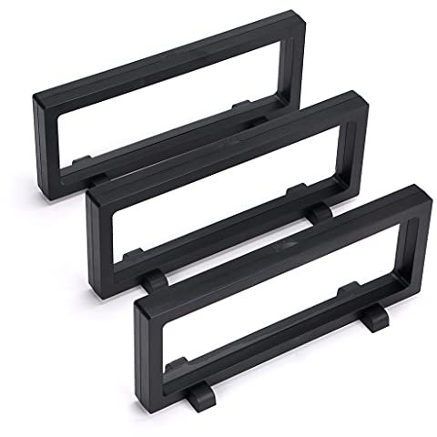 Skelang 3 Pcs Coin Display Case, 3d Floating Frame Display Holder, Coin Display Stand for Coin, Stamp, Jewelry, 23 × 9cm